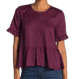 Madewell Short Sleeve Ruffle Hem Top